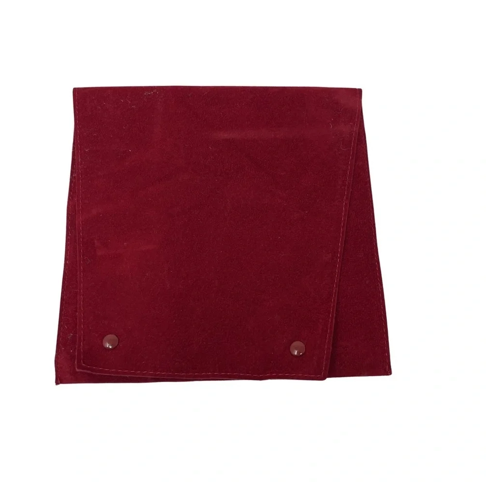 Cartier large red suede travel envelop pouch 7.5x7